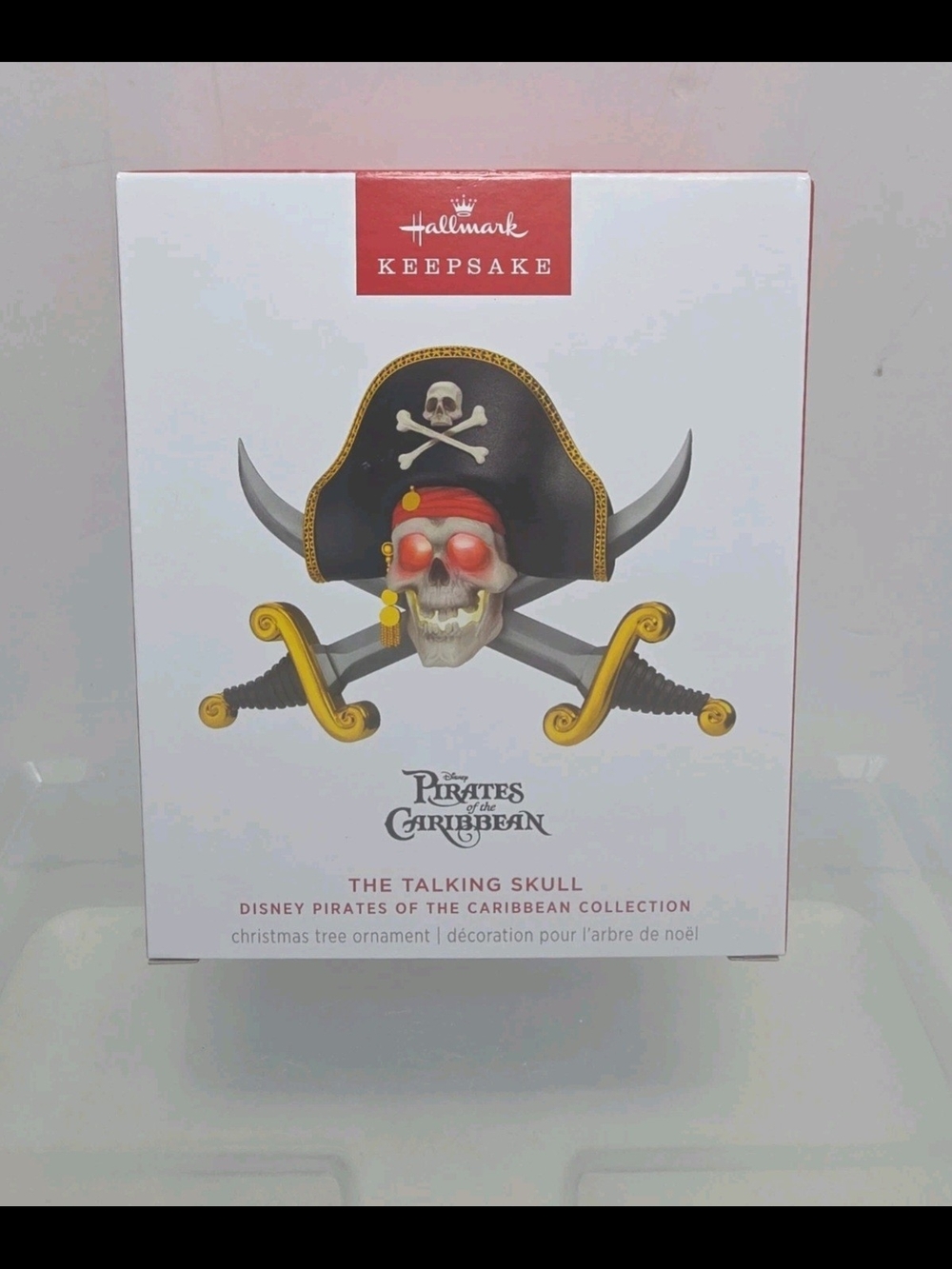 2026 Hallmark Disney Pirates Caribbean Talking Skull Light Sound Ornament (AQ)
